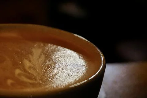 Latte art close up view Stock Photos