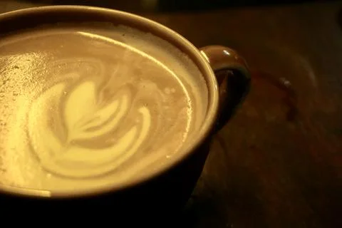 Latte art close up view Stock Photos