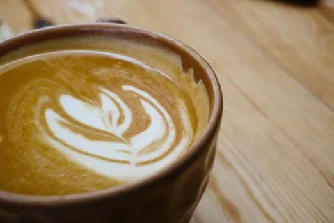 Latte art close up view Stock Photos