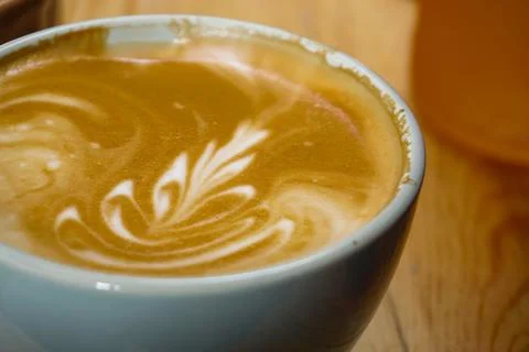 Latte art close up view Stock Photos