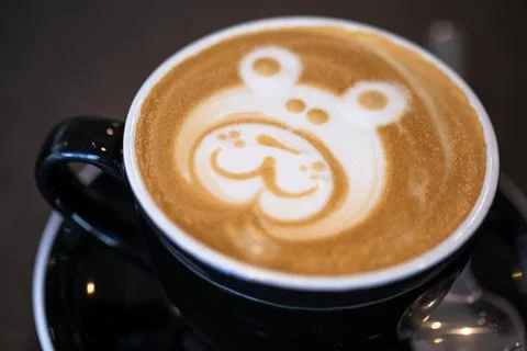 Latte Art coffee cup Stock Photos
