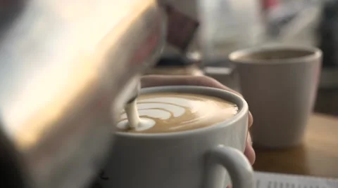 Latte Art Coffee Stockbeeldmateriaal 69024326