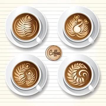 Latte art coffee Stock Illustration