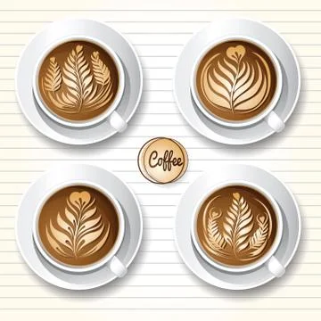 Latte art coffee Illustrazione stock