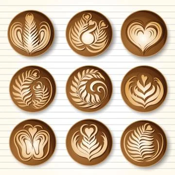 Latte art coffee Stock Illustration
