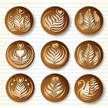 Latte art coffee Illustrazione stock