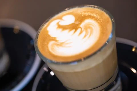 Latte art coffee Stock Photos