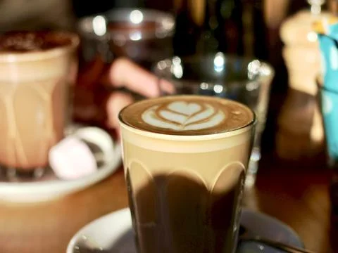 Latte art coffee Stock Photos