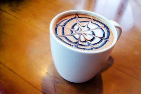 Latte art in mug Stock Photos