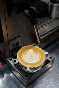 A latte art tulip 7 stack Stock Photos