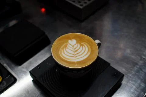 A latte art tulip 7 stack Stock Photos