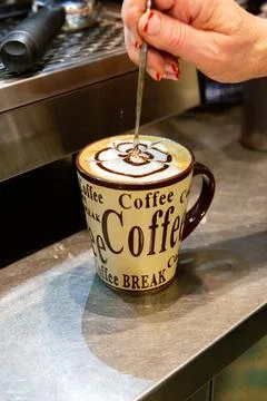 Latte Being Made Stock Photos
