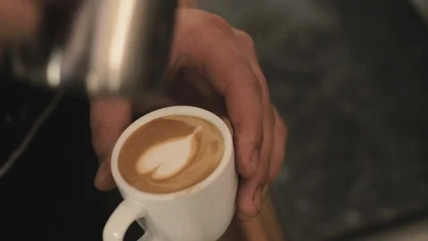 Latte Being Poured Stock Footage 97201467