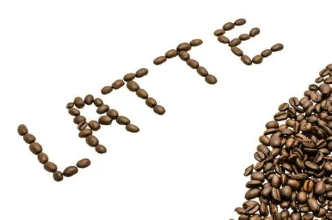 Latte coffee beans Stock Photos