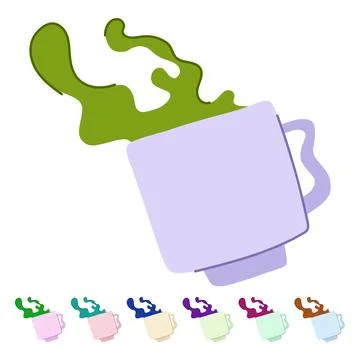Latte coffee cup splash vector cartoon graphic Stock-Illustration