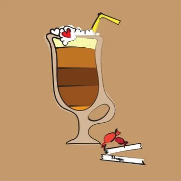 Latte coffee Stock Illustration