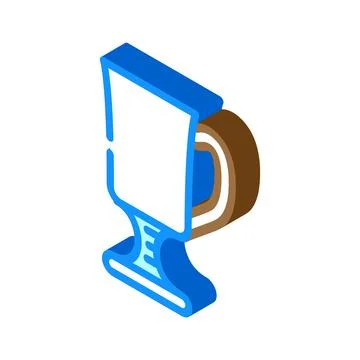 Latte glass isometric icon vector illustration Stock Illustration