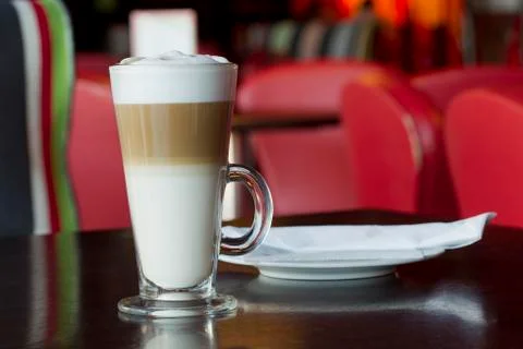 Latte in a glass Stock Photos
