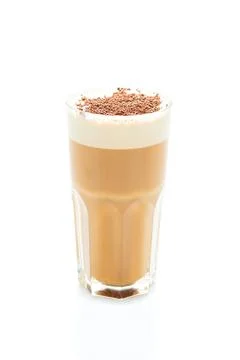 Latte in a glass Stock Photos