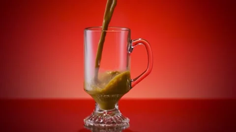 Latte Glass Pour Stock Footage 63716018