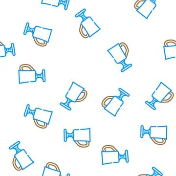 Latte glass vector seamless pattern Stock Illustration