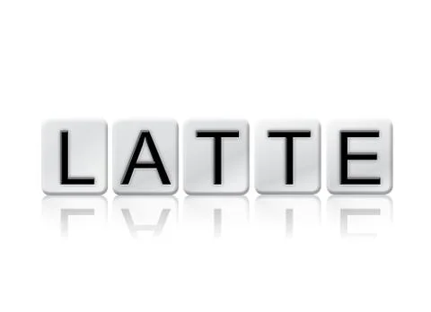 Latte Isolated Tiled Letters Concept and Theme Stock Illustration