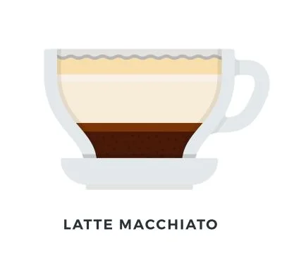 Latte Macchiato coffee mug vector flat isolated Stock Illustration