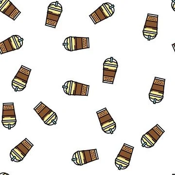 Latte macchiato coffee vector seamless pattern イラスト素材