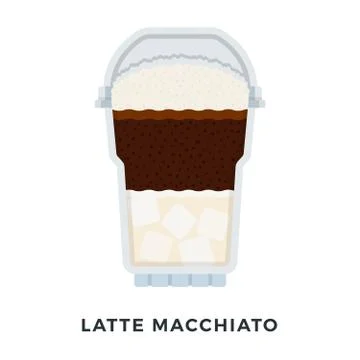 Latte Macchiato ice coffee vector flat isolated Stock Illustration