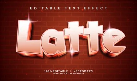 Latte vector text effect with modern style design Stock Illustration