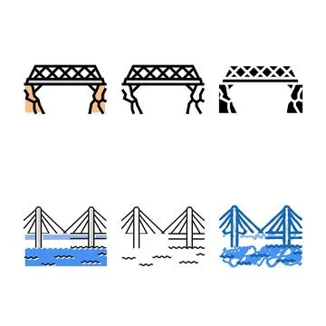 Lattice bridge color icon vector series Stock Illustration