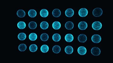 Lattice Of Coupled Qubits Switches State Across The Array 库存影片 344513808