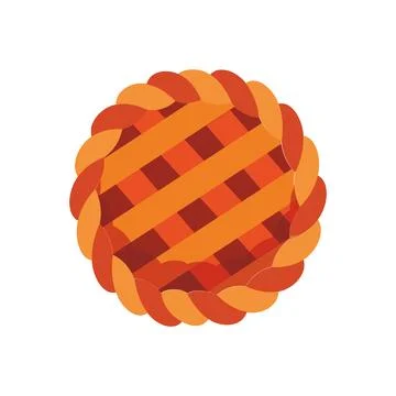 Lattice fruit pie dessert. Vector Stock Illustration
