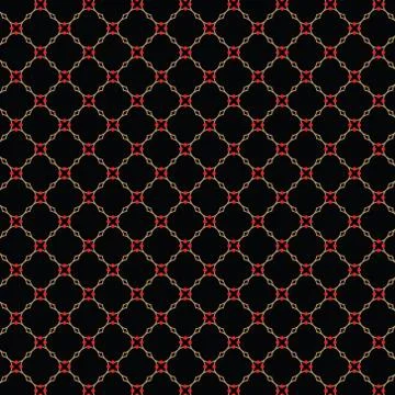 Lattice gold pattern with trendy lattice on a black background. Repeating Stock Illustration