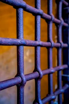 Lattice in the old castle Stock Photos