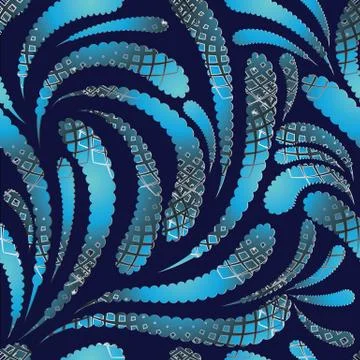 Lattice paisley seamless pattern Stock Illustration