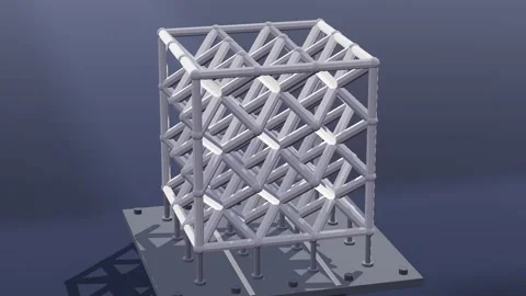 Lattice part additive 3d loop 3D animation seamless loop Video stock 341780241