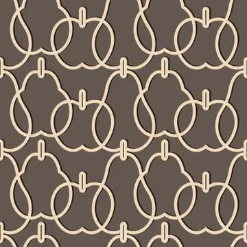 Lattice pattern with fruits Stock Illustration