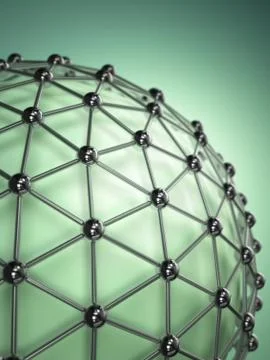 Lattice sphere. Concept of molecule. Abstract background. Stock Illustration