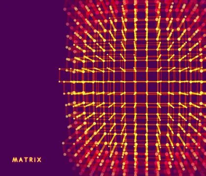 Lattice structure. Science or technology background. Graphic design. 3d grid. Stock Illustration