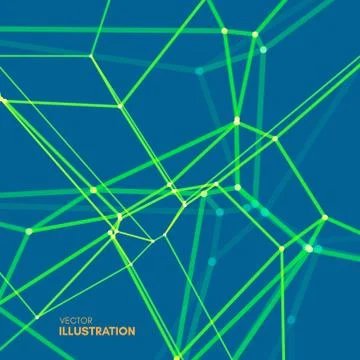 Lattice Structure. Science or Technology Background. Graphic Design. 3D Grid. Stock Illustration