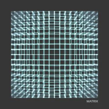 Lattice structure. Science or technology background. Graphic design. 3d grid Stock Illustration