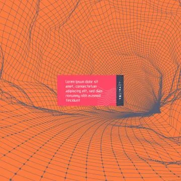 Lattice structure. Science or technology background. 3d grid surface. Stock Illustration