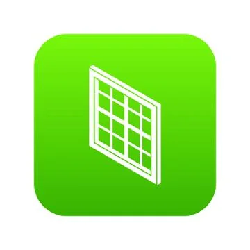 Lattice window frame icon green vector Stock Illustration