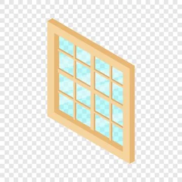 Lattice window frame icon, isometric 3d style Illustrazione stock