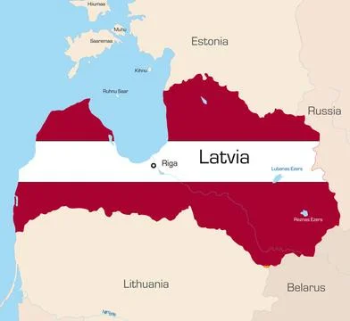 Latvia Abstract vector color map of Latvia country coloured by national fl... Stock Photos