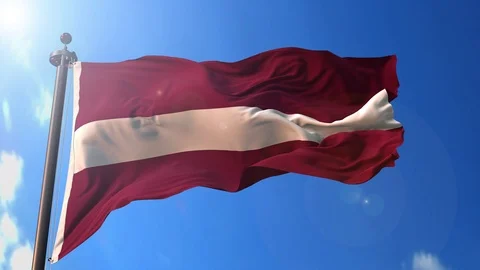 Latvia animated flag pack in 3D and green screen Stock Footage 119932744