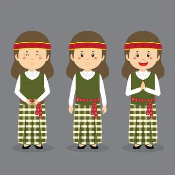 Latvia Character with Various Expression Stock Illustration