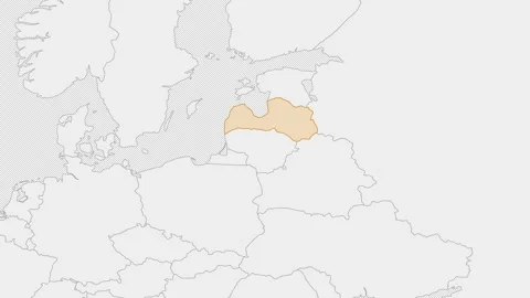 Latvia country map on the world map. Stock Footage 289837023