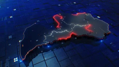 Latvia digital map 4k  Stock Photos